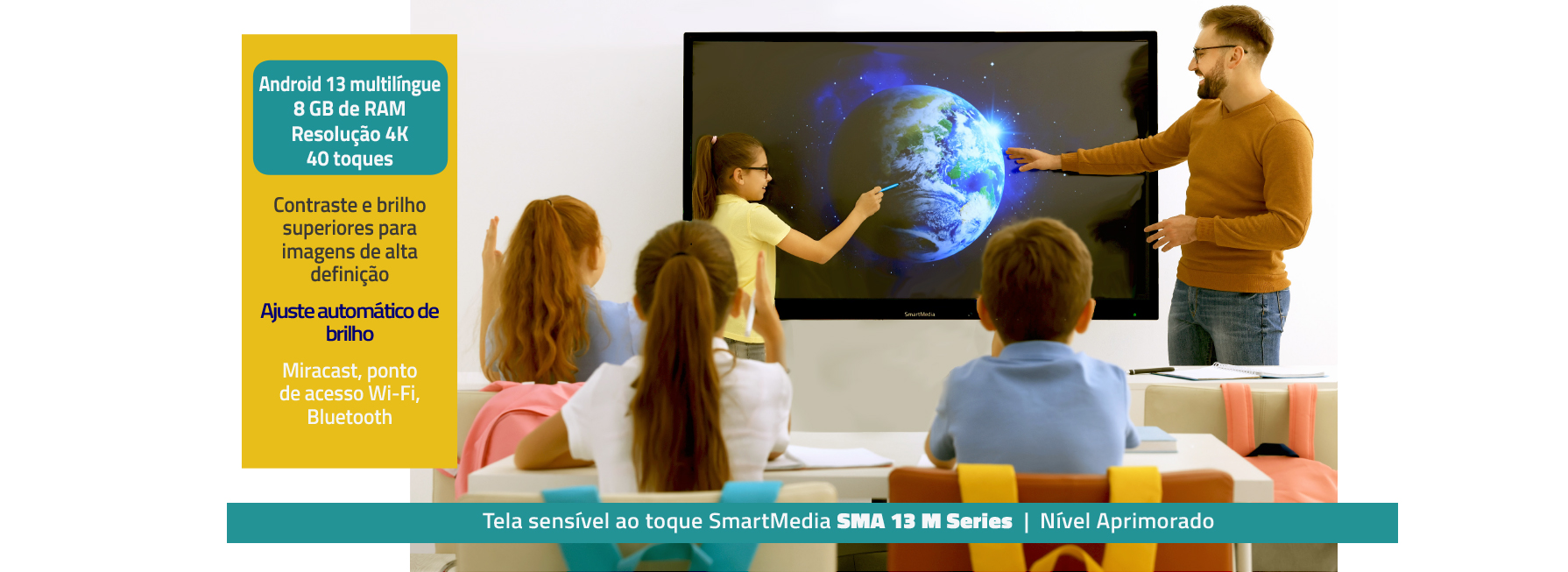 Monitor da série SMA 13 M - tela sensível ao toque 4K de 65”, 75”, 86” - tela sensível ao toque 4K de 65”, 75”, 86” width=